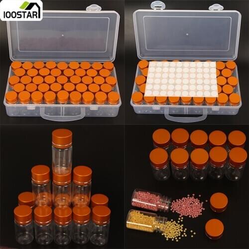 New 43 Gold Bottles DIY DIamond Painting Box Container Storage Carry Case Container Tools Rhinestone Embroidery Accessories Box