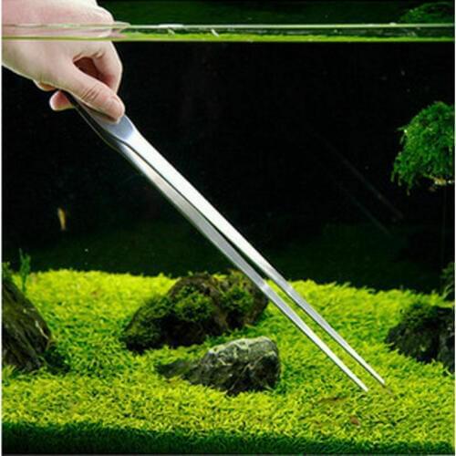 Aquarium Plant Reef Tank Long Straight Tweezer Clip Scissor Stainless Steel Feeding Curve Straight 27cm