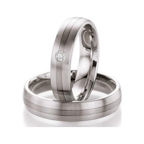Custom fashion jewelry stainless steel western wedding bands sets trauringe ringe