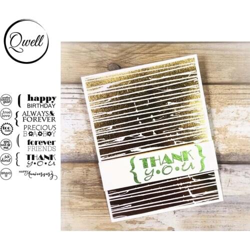 QWELL Clear Stamps Bold Fine Words Happy Birthday Forever Friends You and Me Badge DIY Scrapbooking 2021 Hot Sale