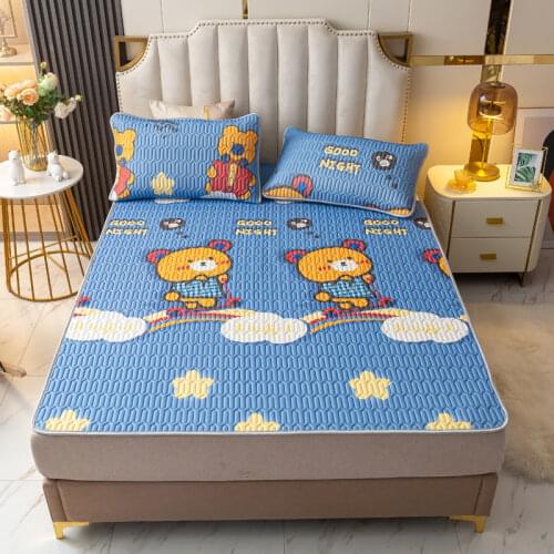 Latex Printing Foldable Cooling Summer Sleeping Mat with Pillowcase Queen Mattress Protector Sheet Summer Cool Pad