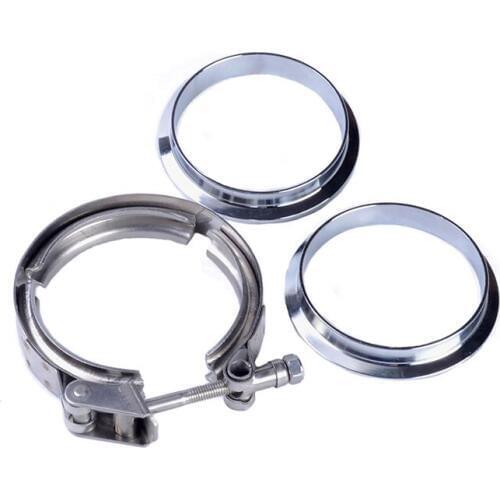 Universal 3.0 Inch Stainless Steel V-Band Clamp Flange Clamp Mild Steel Male Female Flange For Turbo Exhaust Downpipe