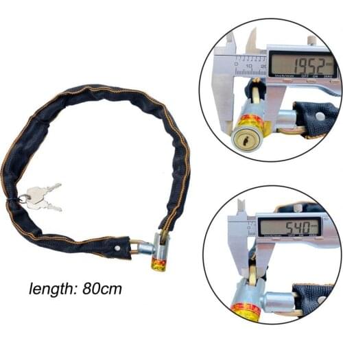 Bike Chain Lock Anti-Scratch Solid with Keys MTB Road Bike Accessory Safety Anti-Theft Lock Security Supplies for bicycle