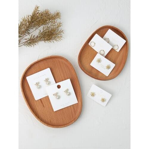 Solid Wood Vintage Brief Jewelry Display Tray Earrings Rings Display Plate Jewelry Display Props