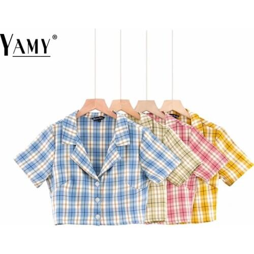 YAMY Short Sleeve Blouses