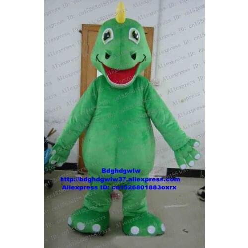 Green Stegosaurus Tyrannosaurus Dinosaur Dino Mascot Costume Adult Cartoon Character Boutique Present Good-looking Nice zx680