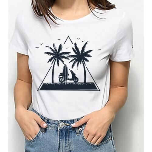 Womans Streetwear T-shirt Cosmic Belief Pretty Printed Short Sleeve Personalized Soothing Beach Style Spring And Autumn Top