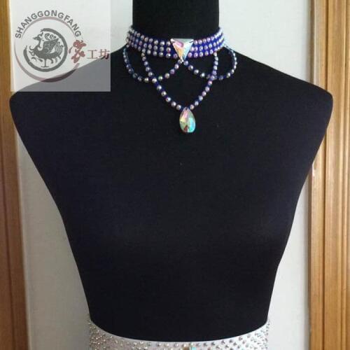 New style latin dance accessories Gems latin dance necklace for women latin dance necklaces