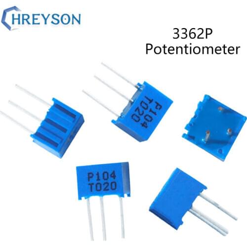 10Pcs 3362P Trimpot Trimmer Potentiometer 10R 20R 50R 100R 200R 500R 1K 2K 5K 10K 20K 50K 100K 200K 500K 1M 2M 3362P-1-200LF