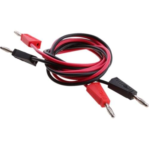 2 Pieces 1M 4mm Banana Plug To Banana Plug Probe Cable For Multimeters