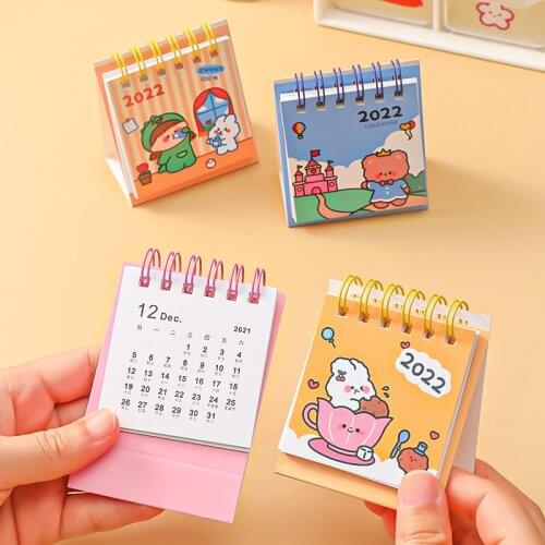 2022 kawaii Cartoons Bear Desktop Paper ins mini Calendar Scheduler Table Planne