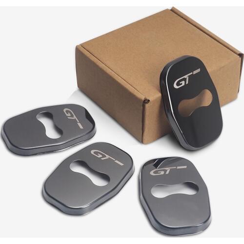 4pcs/lot Car Buckle Door Lock Cover For Peugeot 206 5008 4008 3008 207 308 408 307 508 GT Metal Car Door Holder Protector Cover