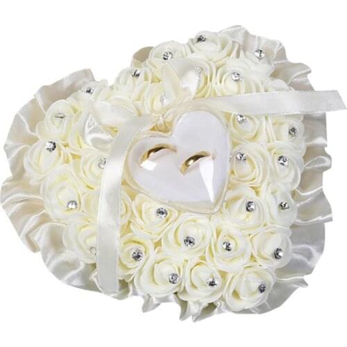 40%HOT Rose Heart Shape Propose Ring Box Wedding Engagement Finger Ring Container Case