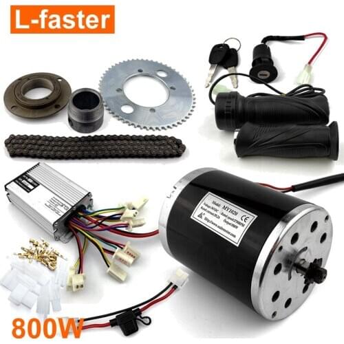Bracketless 800W Electric Scooter Motor With 25H Sprocket And T8F Sprocket For E-Bike E-Scooter With Throttle And Key Switch