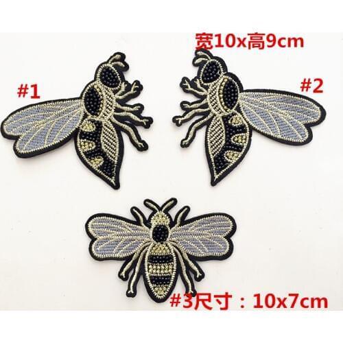 Free Shipping Small Embroidery Bee Patch Sew On Patch Badge Fabric Applique DIY Decoration Patch