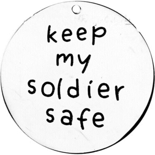 DoreenBeads Fashion 304 Stainless Steel Pendants Round Silver Color Message Carved Jewelry DIY Charms Findings 30mm Dia, 1 Piece