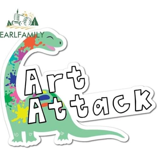 EARLFAMILY 13cm x 10.1cm for Art Attack Car Sticker Decal Funny JDM Stickers DIY Waterproof Scratch-proof Window Trunk Decor