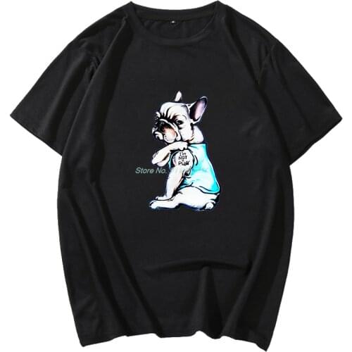 Fashion Men T-shirt Bioshick French Bulldog I'm Not A Pug Frenchie Shirt Funny Men Shirt Hip Hop Tees Harajuku Streetwear