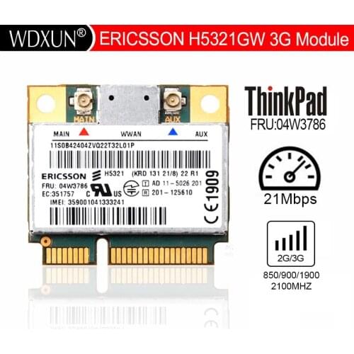 H5321 FRU 60Y3297 04W3786 half-MINI PCI-E GSM EDGE GPRS HSPA+21MB GPS WLAN Card for T430 S430 X230 W530 X131 Ericsson