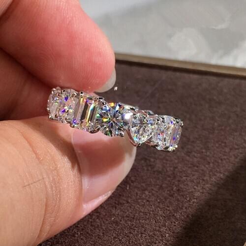 Huitan Brilliant Cubic Zircon Wedding Bands Rings for Women Shiny Stylish Party Accessories Luxury Ring Girl Gift Trendy Jewelry