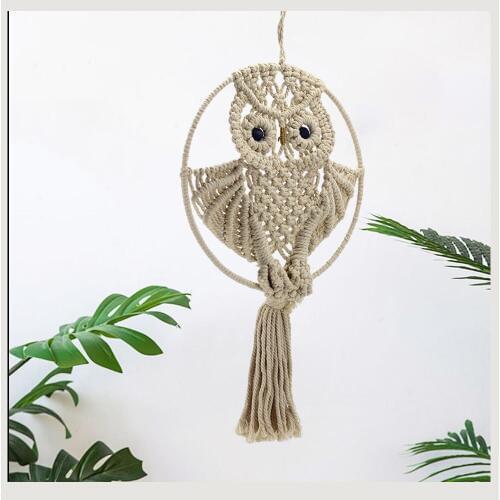 Creative Owl Handmade Wall Hanging Tapestry Macrame Wedding Ceremony Backdrop Wall Art Wedding Home Living Room Home Decor