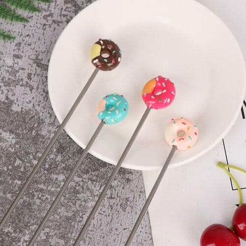 Donut Shape Stainless Steel Swizzle Stick Round Head Mixing Cocktail Coffee Stirrers Wine Drink Bar Accessories