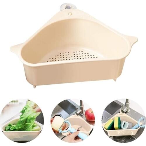 Kitchen Sink Strainer Basket Sink Drain Shelf Storage Organizer Rack Sucker Sink Bowl Holder For Kitchen Bathroom Support Corner