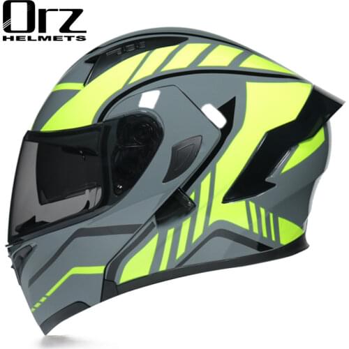 High Quality Motorcycle Helmet Dual Lens Flip Racing Helmet Mens Knight Head Protector DOT Approved