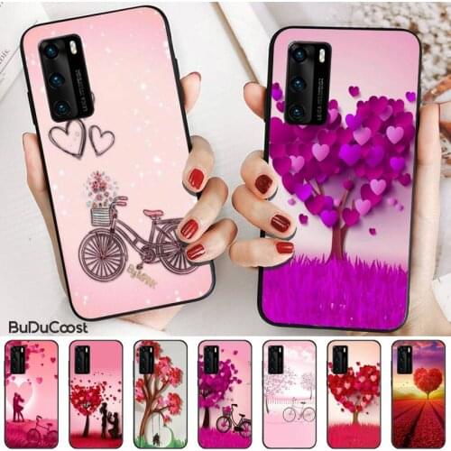 Love Bicycle And Heart Shape Custom Soft Phone Case For Huawei P20 P30 P20Pro P20Lite P30Lite Psmart P10 9lite