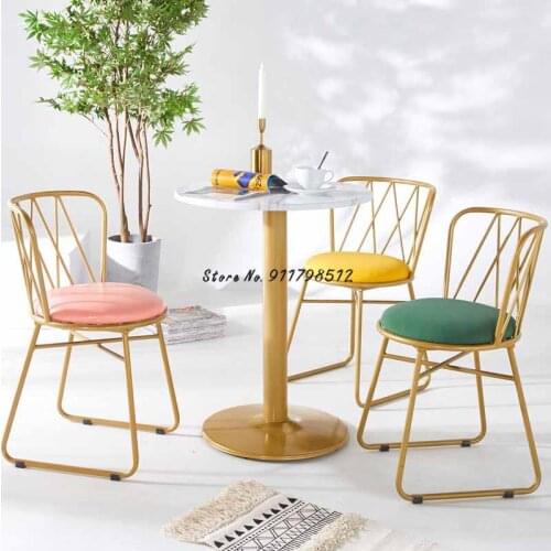Nordic light luxury dining chair leisure back chair modern minimalist makeup small chair net red ins household dressing stool