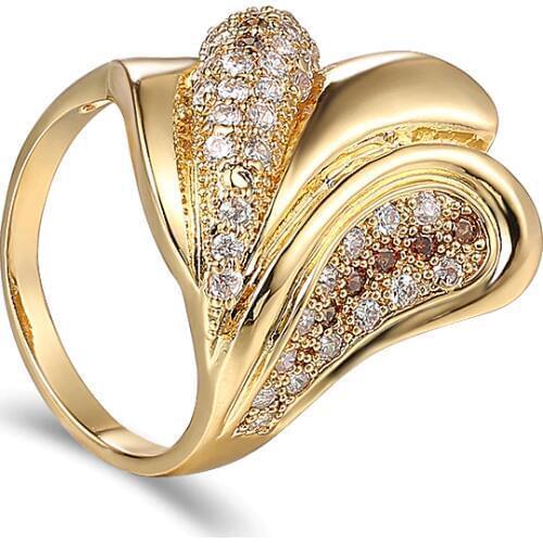 New Style Rushed Top Fashion Classic Jewelry Rings Mushroom Ring Aaa Zircon Rings dubai Gold Color jewelry