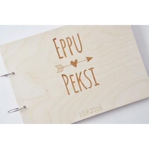 Personalized names heart arrow wedding date guest album laser engraved Wooden guestbooks Reception party favors decorations