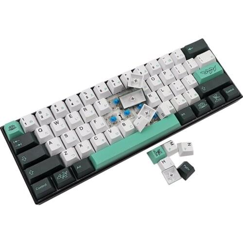 Personalized Keycap GK61 64 84 96 Layout Iso 137 Key Plant PBT Keycap For Mechanical Keyboard Cherry Outline Dye -SUB