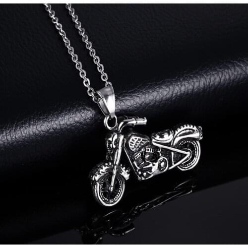 Chain Necklace For Men Boy Biker Jewelry Punk Motorcycle Pendant