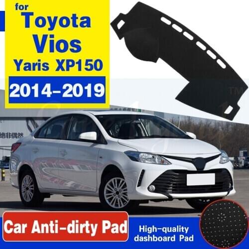 For Toyota Vios Yaris 2014~2019 XP150 Anti-Slip Mat Dashboard Cover Pad Sunshade Dashmat Car Accessories rug 2015 2016 2017 2018