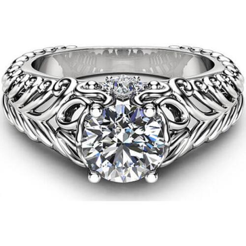 Luxury Lines Cross Shape Wedding Ring for Woman Sliver Twist Classical Cubic Zirconia Girl Crystals Jewelry Couple Gift Rings