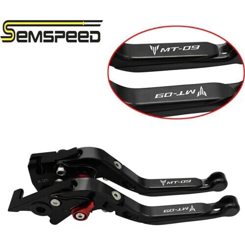 SEMSPEED Logo MT-09 For YAMAHA MT-09 MT09 MT 09 Tracer 2014-2018 2019 2020 CNC Adjustable Folding Extendable Brake Clutch Levers