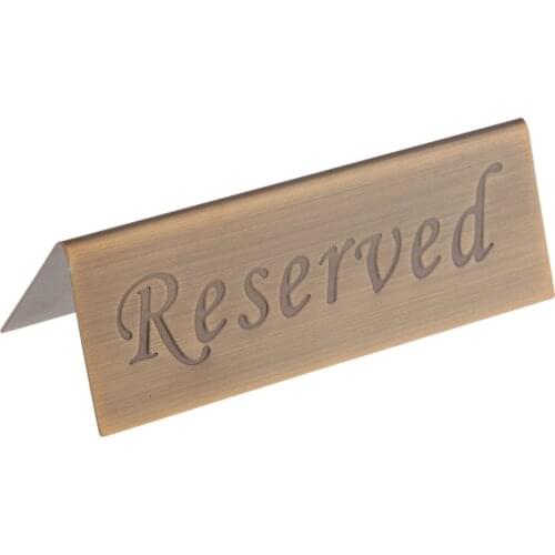 Stainless Steel Reserved Table Sign Booked Stand Rack Hotel Bars Clubs for Party Wedding Tabletop Decor
