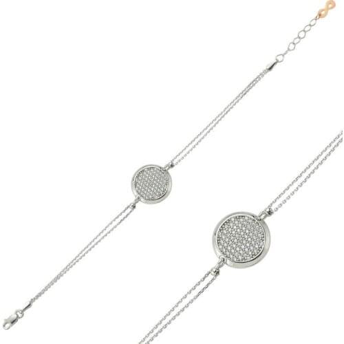 Tevuli 925 Sterling Silver White Cubic Zirconia Round Womens Bracelet