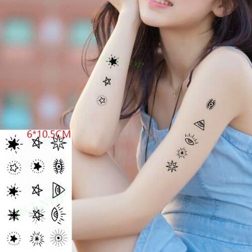 Waterproof Temporary Tattoo Sticker Star Eyes Light Ins Cute Cartoon Body Art Flash Tatoo Fake Tatto for Women Men