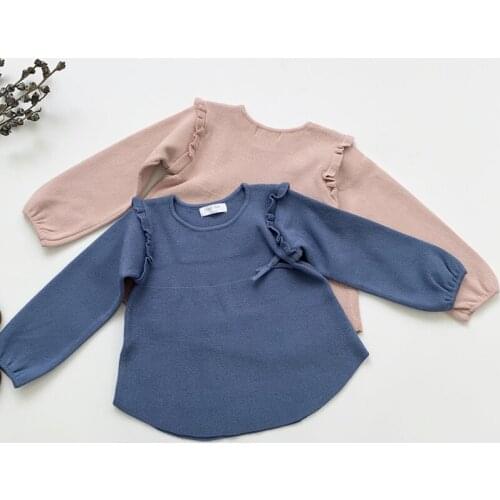 Baby Girl Boys Knitted Pure Color Long Sleeve Pullover Sweaters 2021 Autumn Children Warm Ins Style Outwear Clothing Girl Jacket