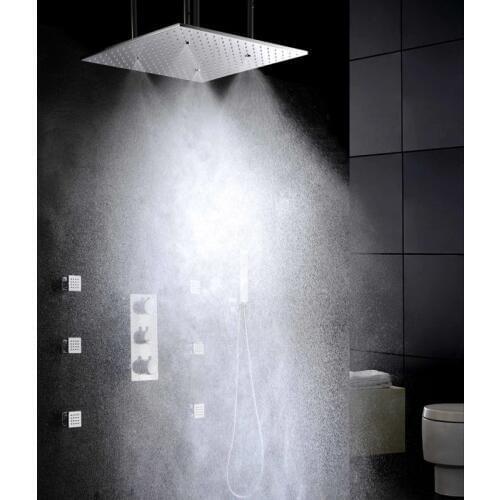 Bathroom high quality auto thermostat control function shower set with 20 inch spray and rain function shower head