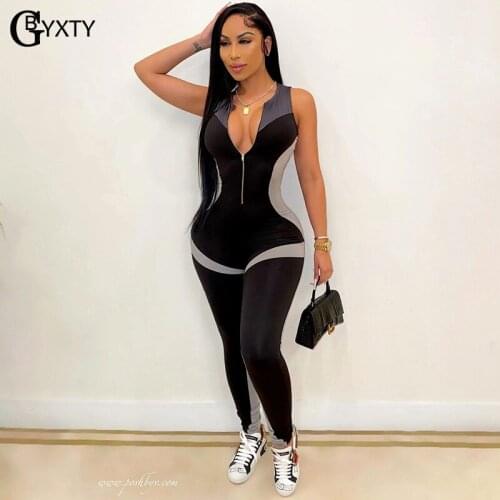 GBYXTY 2021 Summer Fitness Jumpsuit Femme Sleeveless Skinny Yoga Jumpsuit for Women Joggers Jumpsuit One Piece Outfit ZL1119