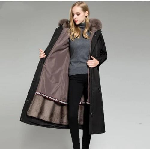 Rex Rabbit Fur Detachable Liner Pie To Overcome Womens Winter 2021 New Loose Ni To Overcome Long Fur Coat Jacket Imitation WD64