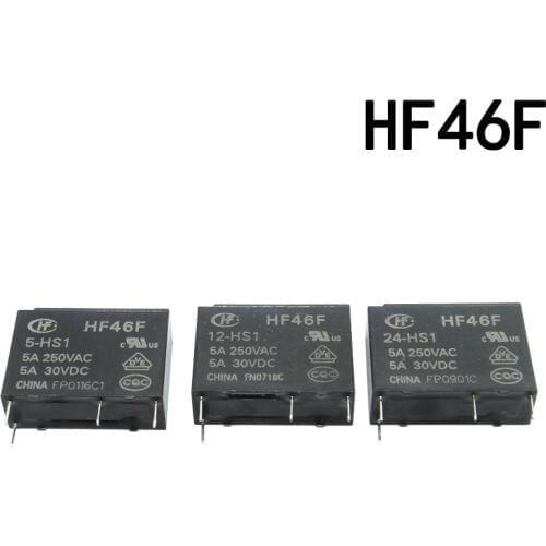 20PCS/lot Power relays HF46F-3-HS1 HF46F-5-HS1 HF46F-12-HS1 HF46F-24-HS1 5A250VAC 4PIN
