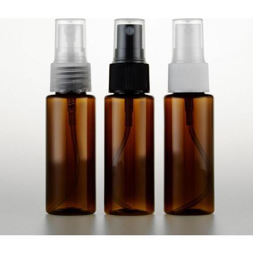 40ml brown color spray pump travel PET bottle for cosmetic packaging,1.4 oz plastic empty bottles for liquid SN1215