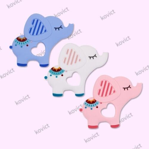 Kovict BPA Free 5/10pc Elephant Silicone Baby Teether rodent Baby Teething Toys Chewable Animal Shape Baby Products Nursing Gift