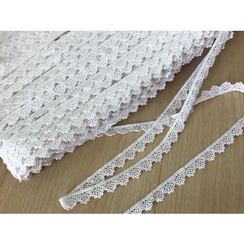 14 Yards White Trim Cotton Crocheted Lace Fabric Ribbon Apparel Sewing Fabric Handmade Accessories