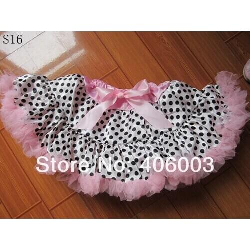 Free shipping baby girls red and black polka dot party pettiskirt infant toddler halloween tutu petticoat