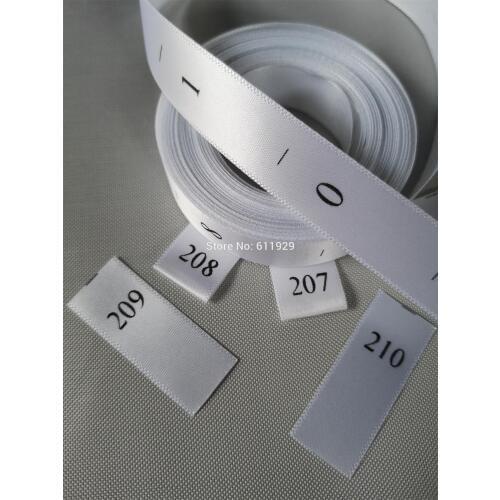 Free shipping wholesales clothing number size labels 0-200 in stock/satin size label/garment label printing/silk number tag